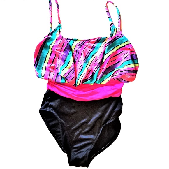 ISLAND NATIVE Retro Swimsuit Vintage '80s Colorful - Picture 6 of 6